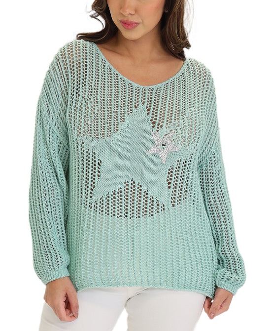 Crochet Sweater w/ Crystal Star view 1