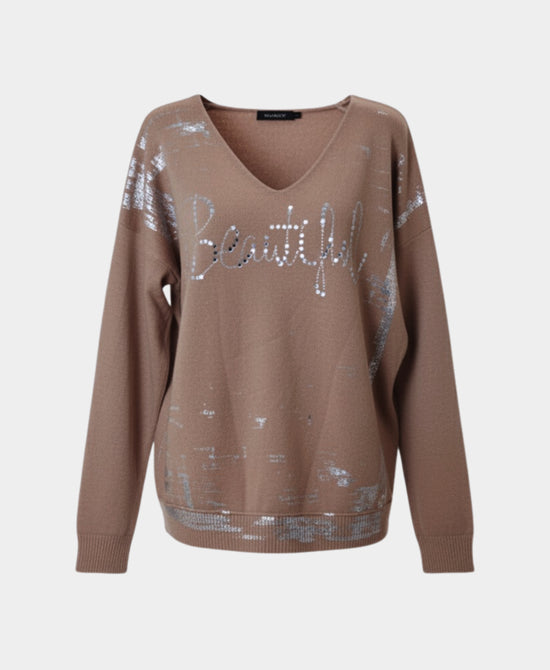 "Beautiful" Sequin & Metallic Sweater view 