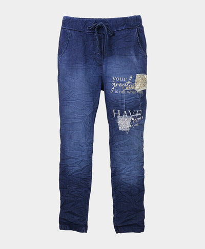 Denim Pants w/ Sequins image 2