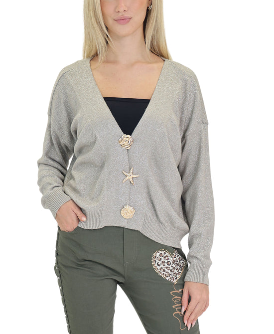 Shimmer Cardigan w/ Removable Pins view 