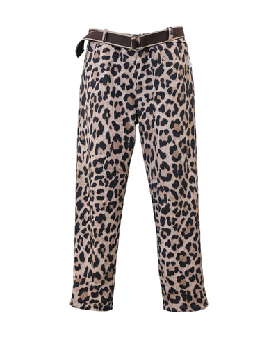 Leopard Print Faux Suede Pants