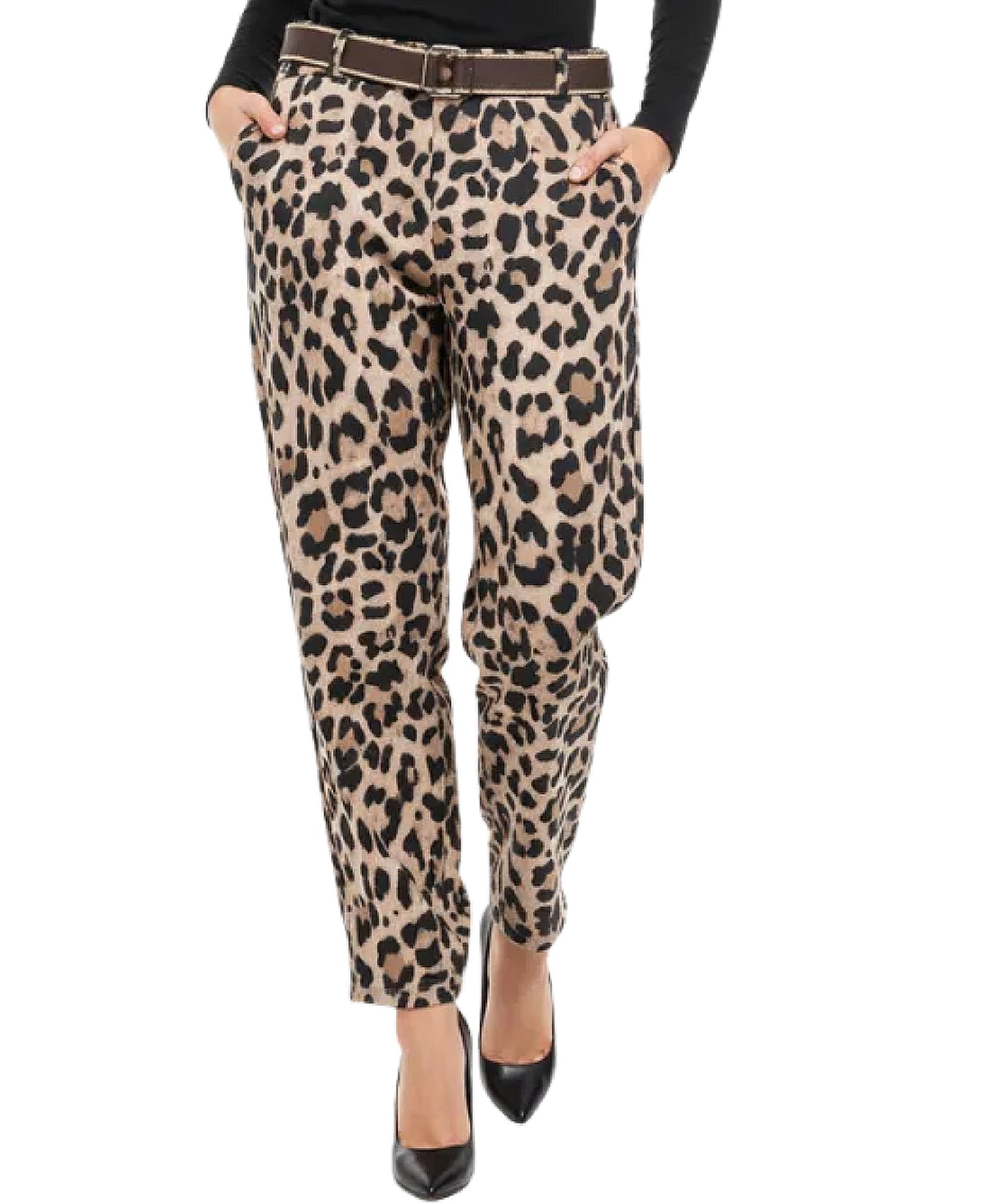 Leopard Print Faux Suede Pants