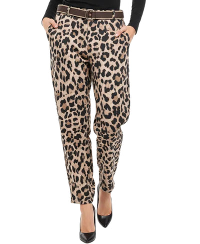 Leopard Print Faux Suede Pants