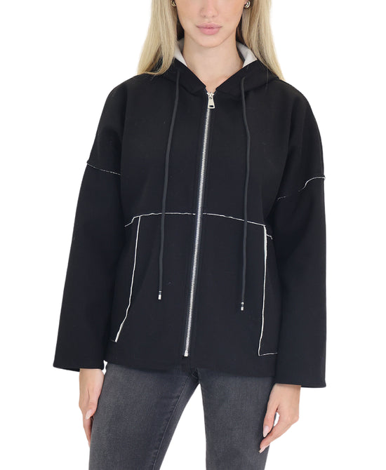 Contrast Detail Jacket w/ Hood view 