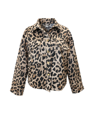 Leopard Print Faux Suede Shacket image 2