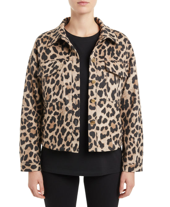 Leopard Print Faux Suede Shacket view 
