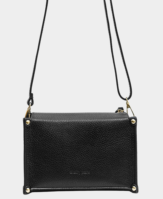 
Leather Square Crossbody Bag in BLACK view 2