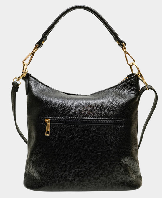 
Leather Hobo Bag w/ Studs in BLACK view 2