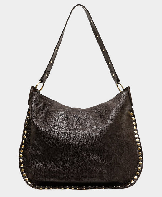 
Leather & Suede Shoulder Bag in CHOCOLATE view 1