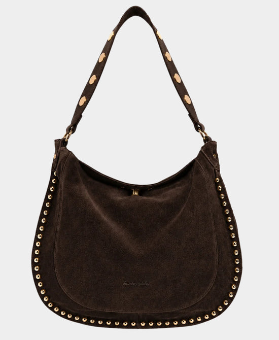 
Leather & Suede Shoulder Bag in CHOCOLATE view 2