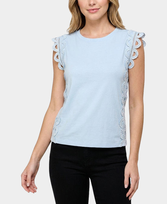 
Top w/ Scallop Trim in LIGHT BLUE view 1