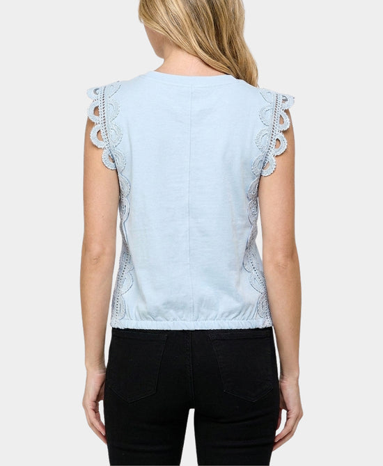 
Top w/ Scallop Trim in LIGHT BLUE view 2