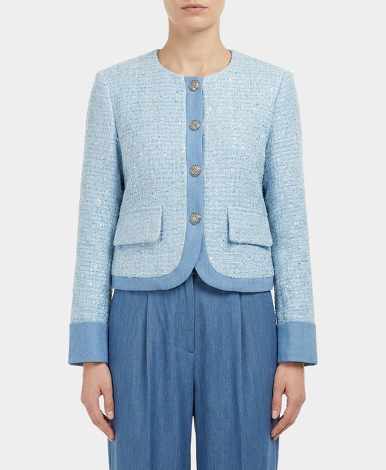 Tweed Blazer w/ Sequins view 1