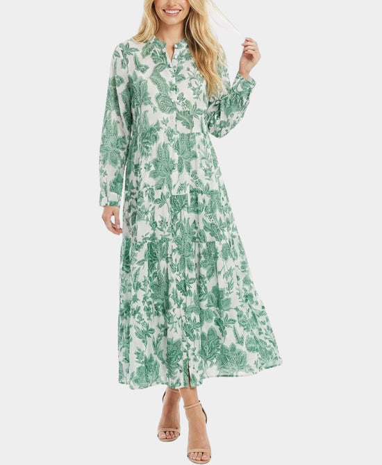 
Printed Maxi Dress in GREEN view 1
