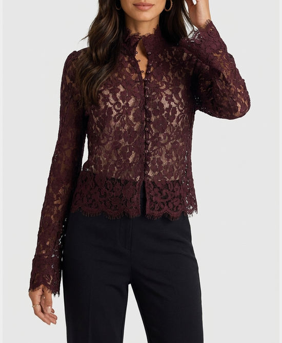 
Lace Blouse in PLUM view 1