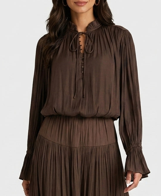 
Satin Top in BROWN view 1