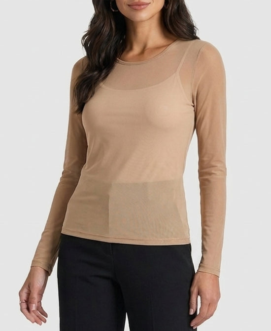 
Sheer Mesh Top in BEIGE view 1