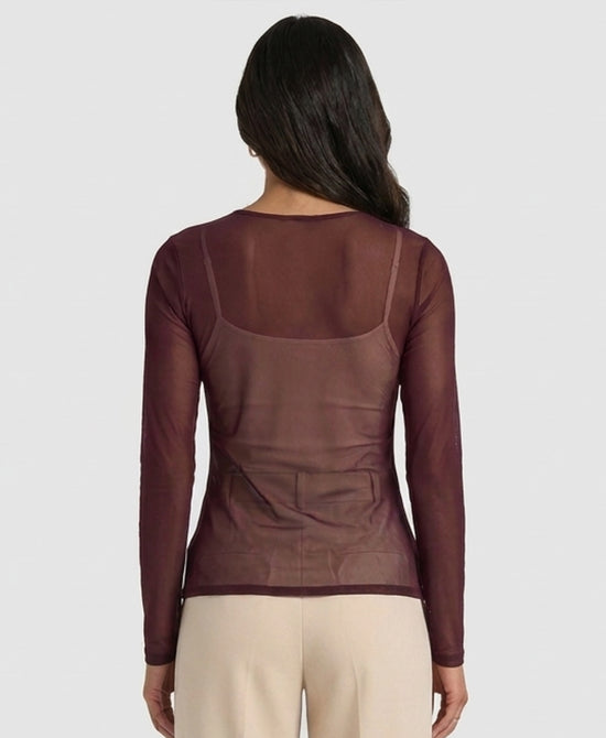 
Sheer Mesh Top in PLUM view 2