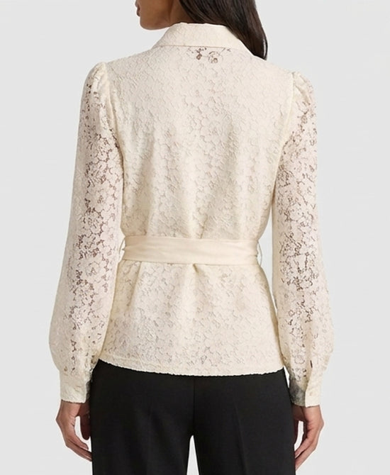 
Sheer Lace Blouse in CREAM view 2
