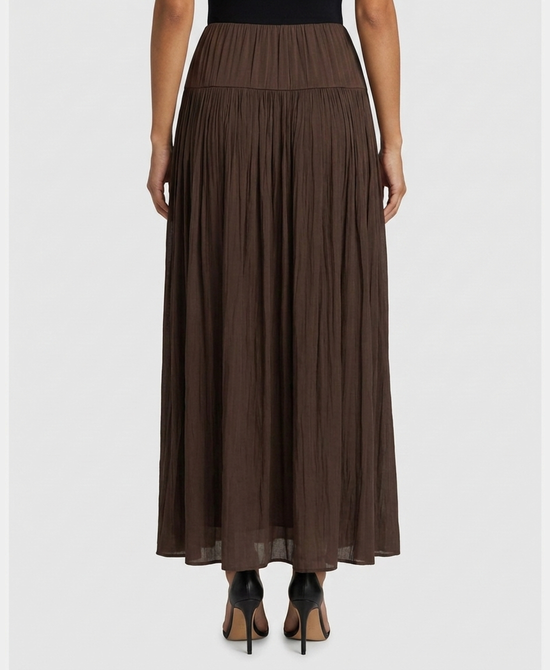 
Satin Maxi Skirt in BROWN view 2