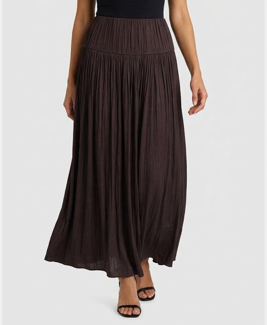 
Satin Maxi Skirt in PLUM view 1