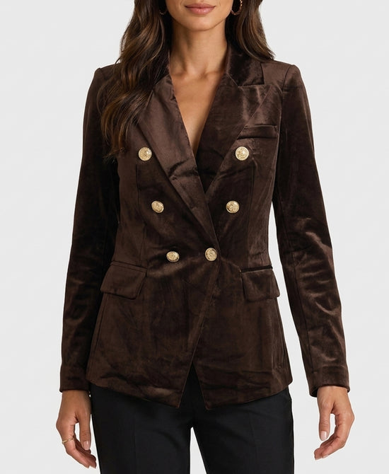 
Velvet Blazer in BROWN view 1