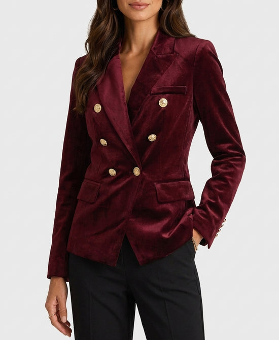 
Velvet Blazer in WINE view 1