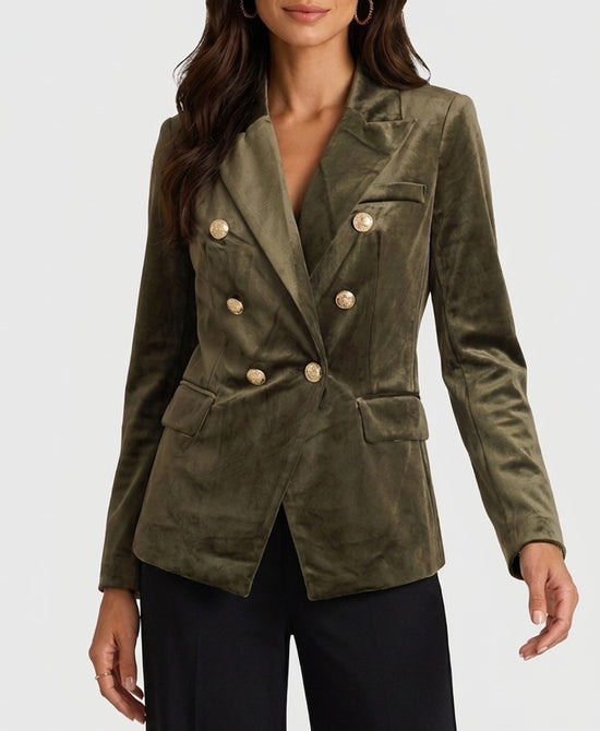 
Velvet Blazer in OLIVE view 1