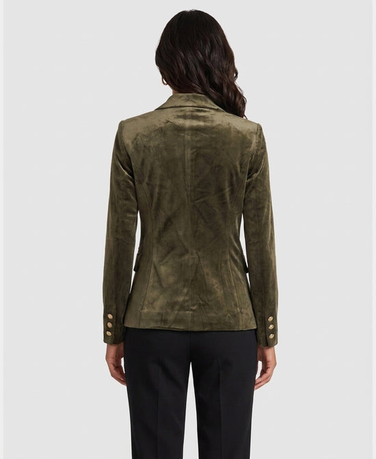 
Velvet Blazer in OLIVE view 2