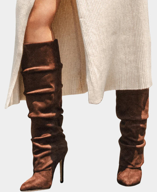 Faux Suede Slouchy Knee High Boot view 