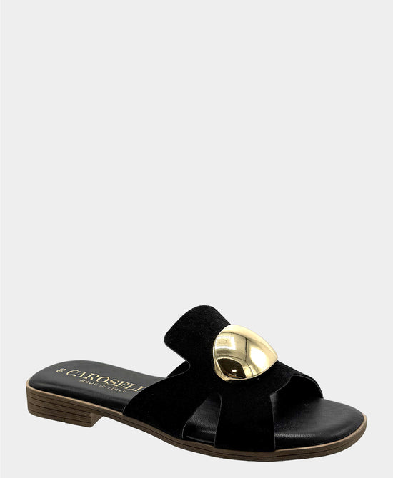 Suede Sandal w/ Metal Detail view 1