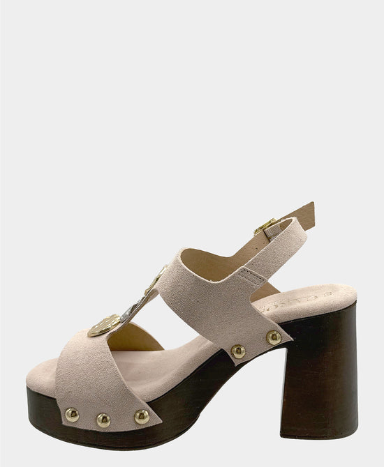 Suede Coin Sandal w/ Studs view 2