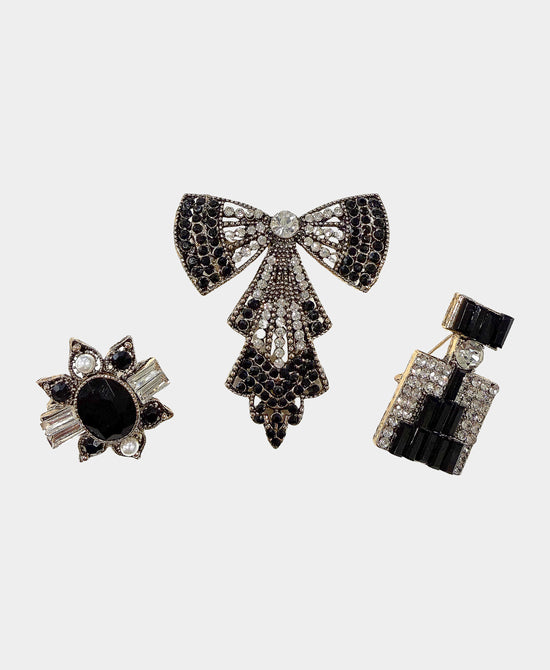 Set Of 3 Crystal Brooches view 