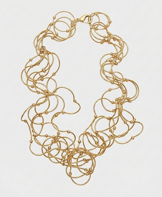 
Statement Necklace w/ Beads in GOLD view 2