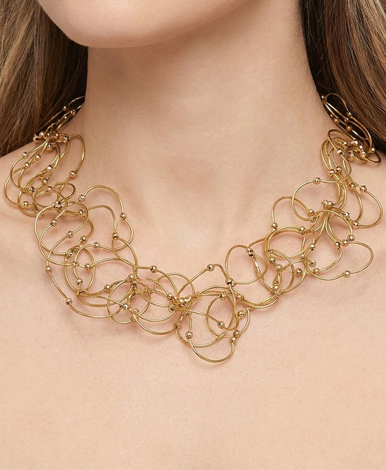
Statement Necklace w/ Beads in GOLD view 1