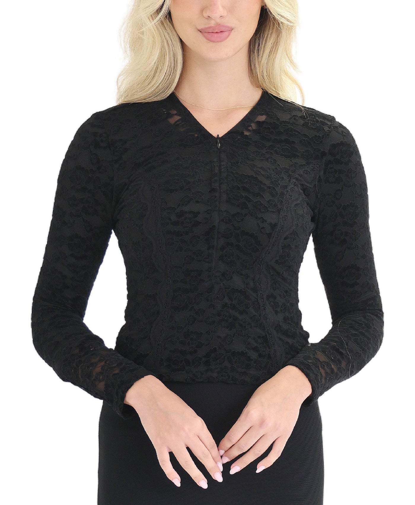 Lace Burnout Velvet Top view 1