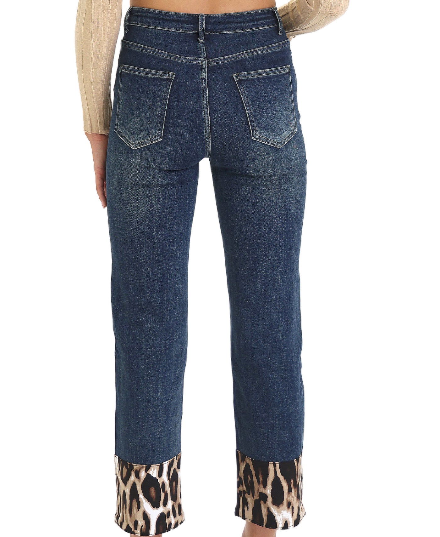 Jeans w/ Leopard Cuffs view 2