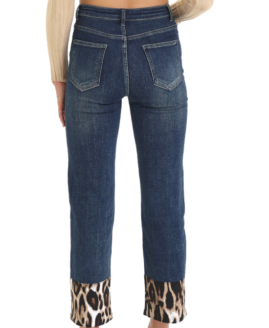 Jeans w/ Leopard Cuffs view 2