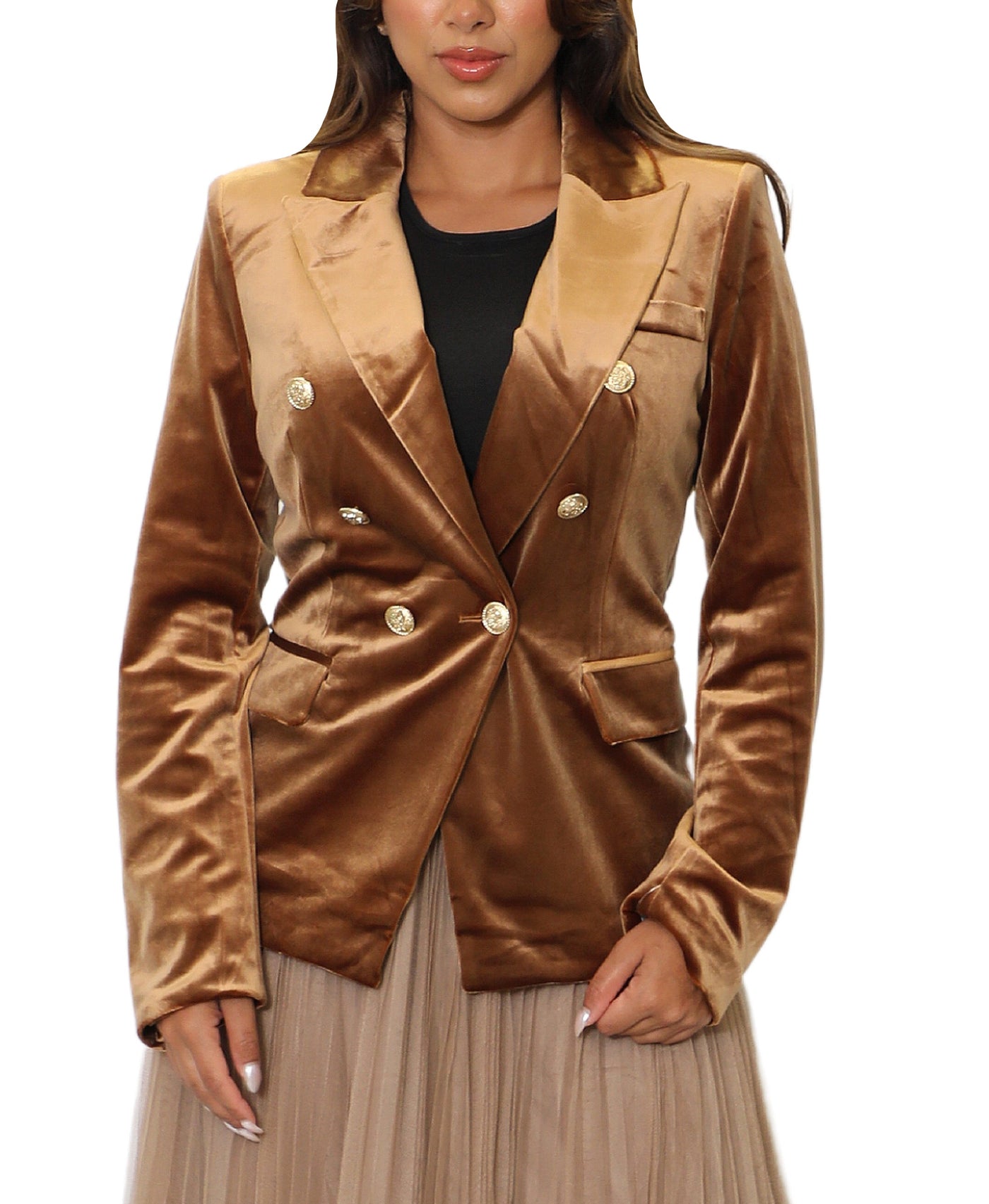 Velvet Double Breasted Blazer image 2