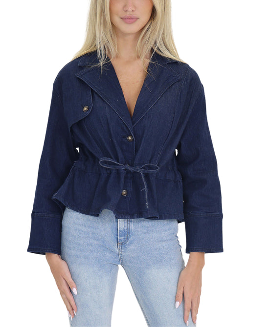 Peplum Denim Jacket view 