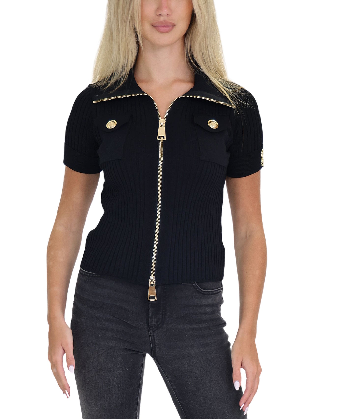 Ribbed Knit Top view 1