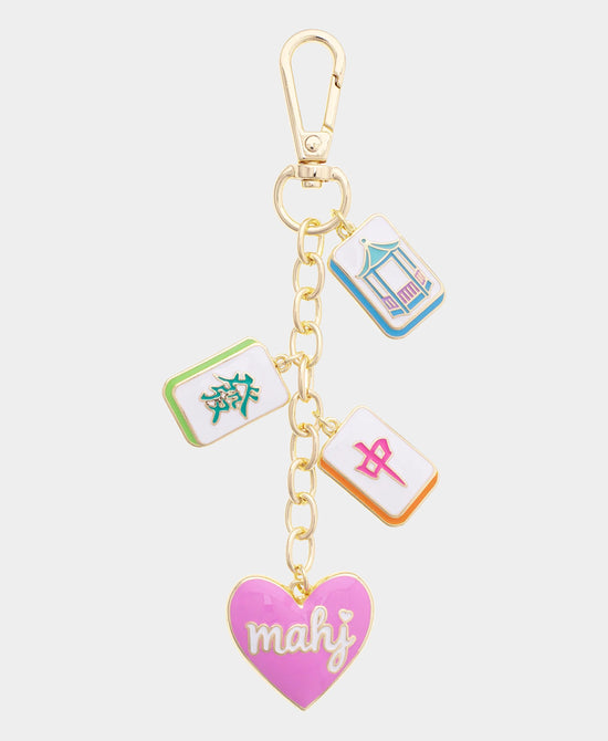 
"Mahj" Heart Keychain/Bag Charm in MULTI view 1