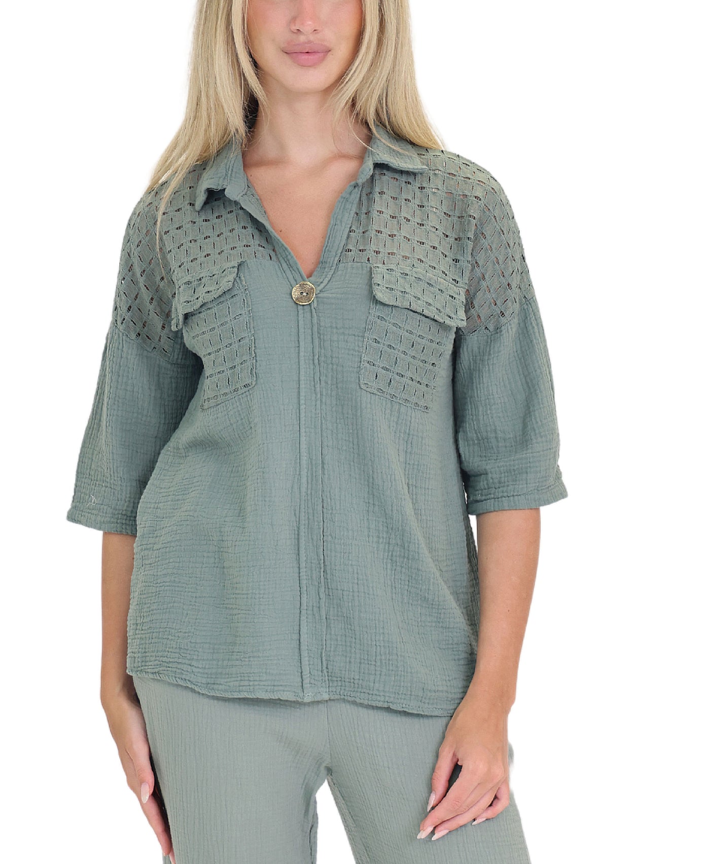 Cotton Top w/ Lace view 1