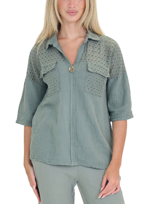 Cotton Top w/ Lace view 