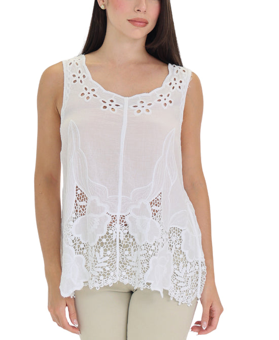 【極美品】　セオリー　LADDER EYELET/SS EYELET TOP S SSD Julissa Eyelet Top White