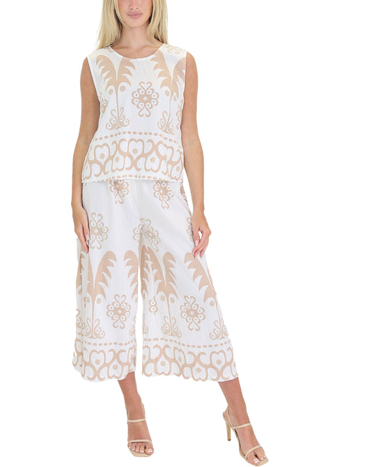 Printed Top & Pants Set- 2 Pc Set view 