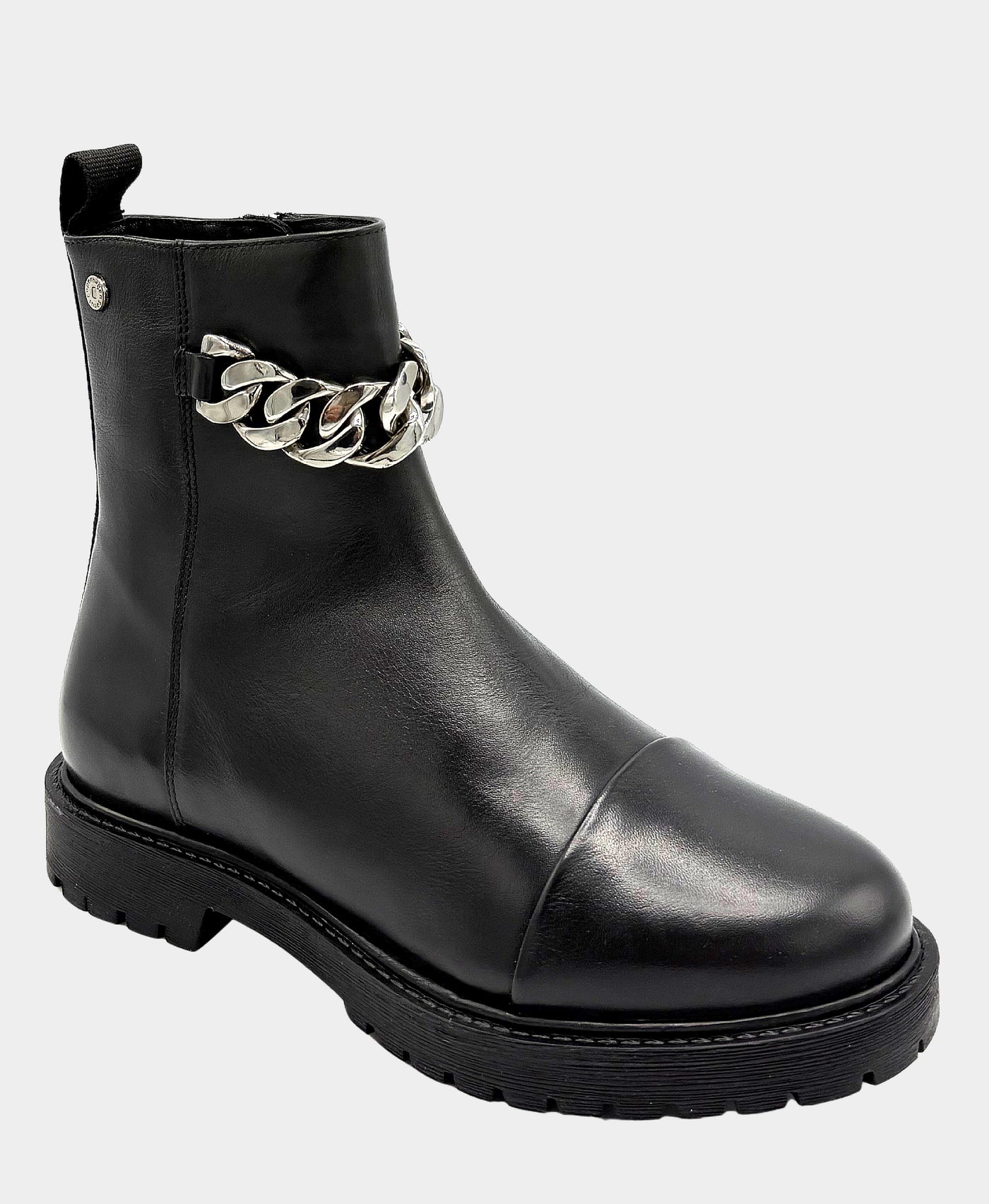 Leather Bootie w/ Chain Detail view 1