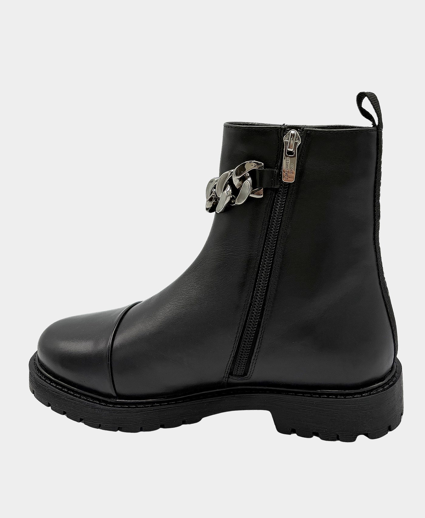 Leather Bootie w/ Chain Detail view 2