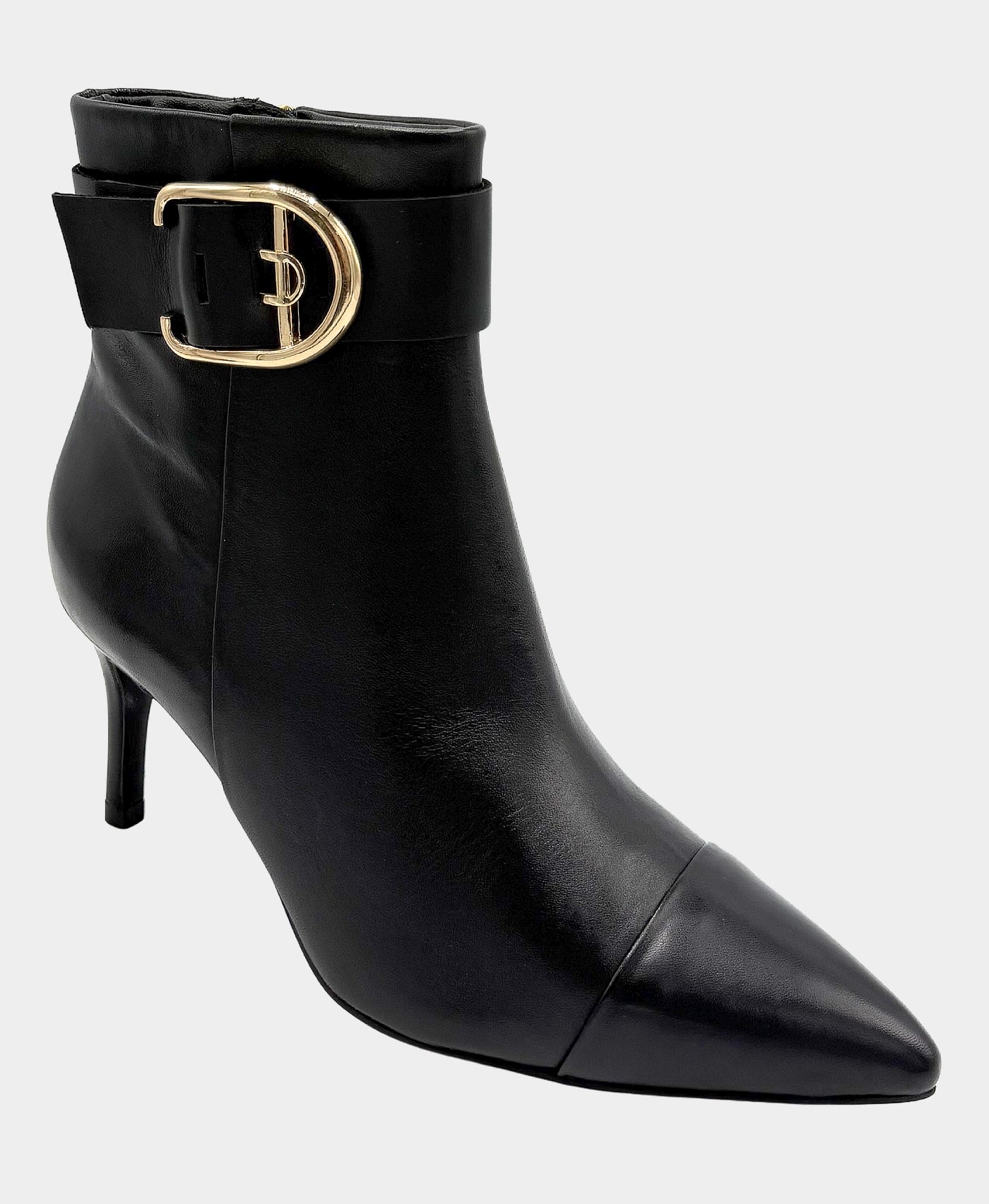 Leather Bootie w/ Gold Buckle Detail view 1