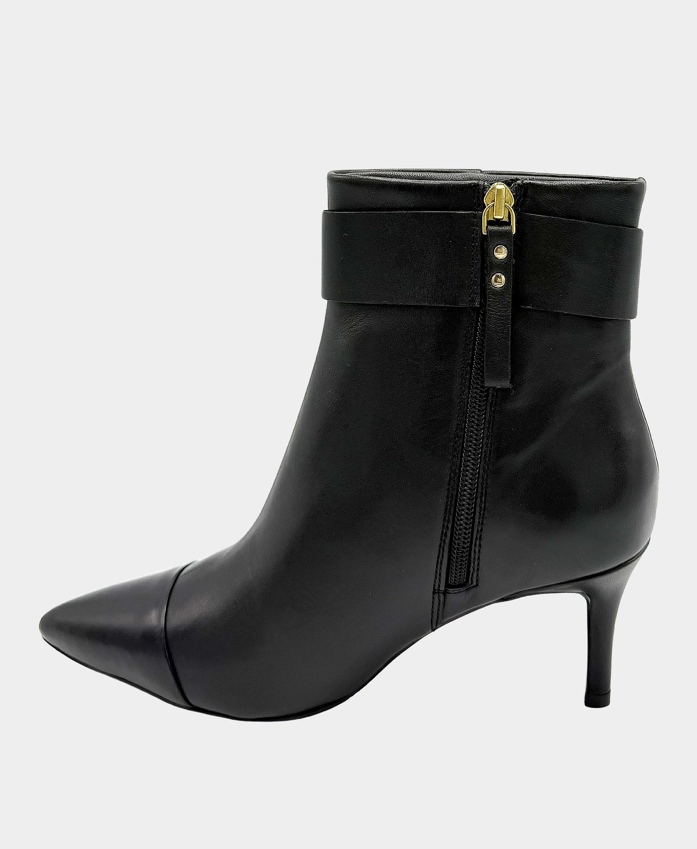 Leather Bootie w/ Gold Buckle Detail view 2